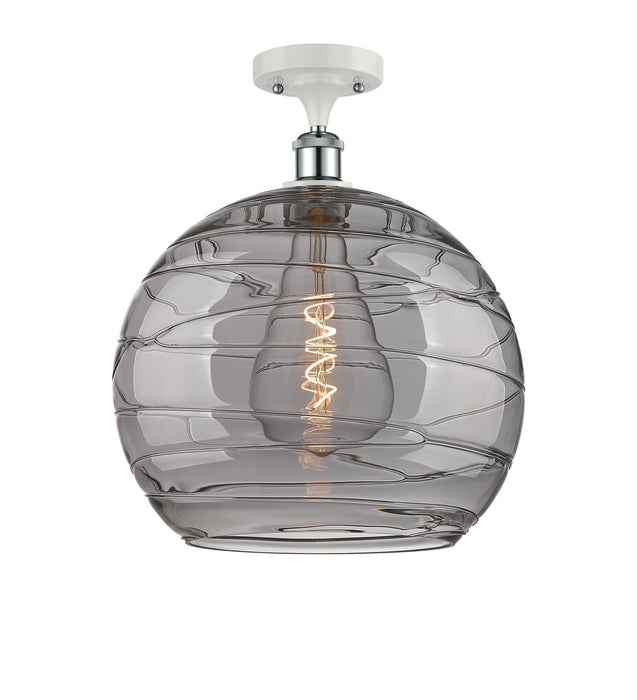 Innovations 516-1C-WPC-G1213-14SM One Light Semi-Flush Mount, White Polished Chrome
