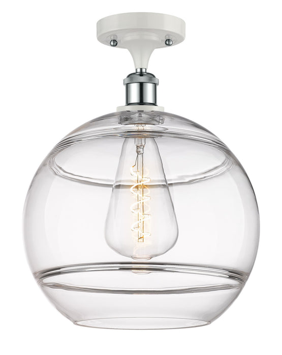 Innovations 516-1C-WPC-G556-12CL One Light Semi-Flush Mount, White Polished Chrome