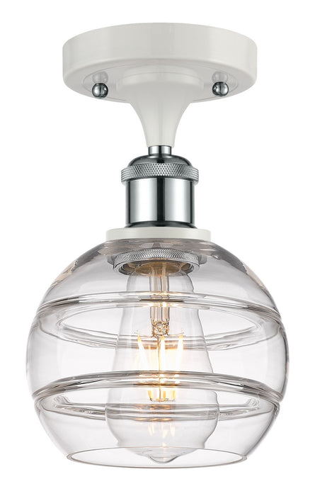 Innovations 516-1C-WPC-G556-6CL One Light Semi-Flush Mount, White Polished Chrome