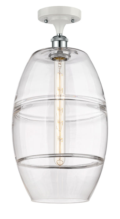 Innovations 516-1C-WPC-G557-10CL One Light Semi-Flush Mount, White Polished Chrome