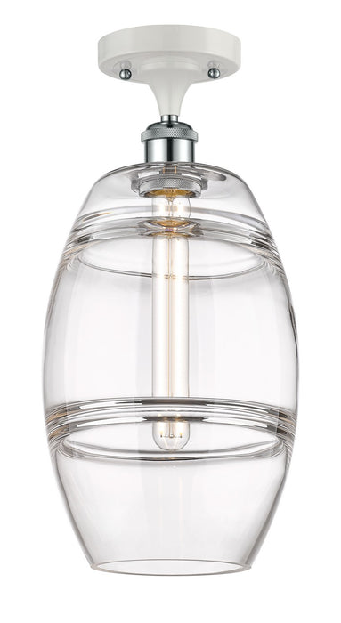 Innovations 516-1C-WPC-G557-8CL One Light Semi-Flush Mount, White Polished Chrome
