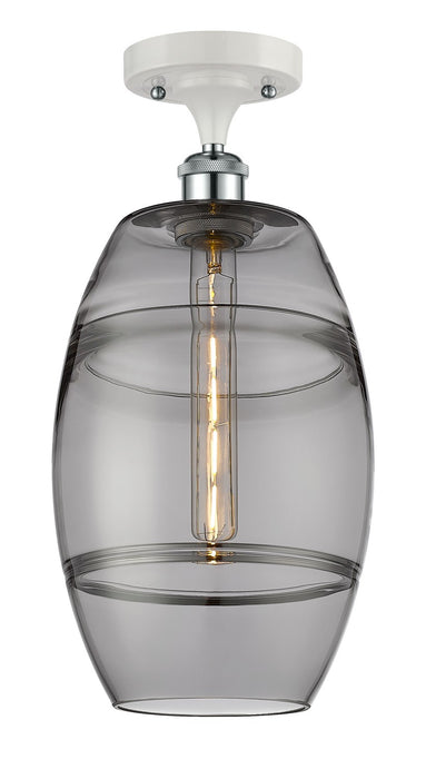 Innovations 516-1C-WPC-G557-8SM One Light Semi-Flush Mount, White Polished Chrome
