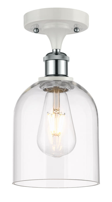 Innovations 516-1C-WPC-G558-6CL One Light Semi-Flush Mount, White Polished Chrome