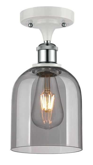 Innovations 516-1C-WPC-G558-6SM One Light Semi-Flush Mount, White Polished Chrome