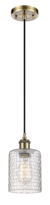 Innovations 516-1P-AB-G112C-5CL One Light Mini Pendant, Antique Brass