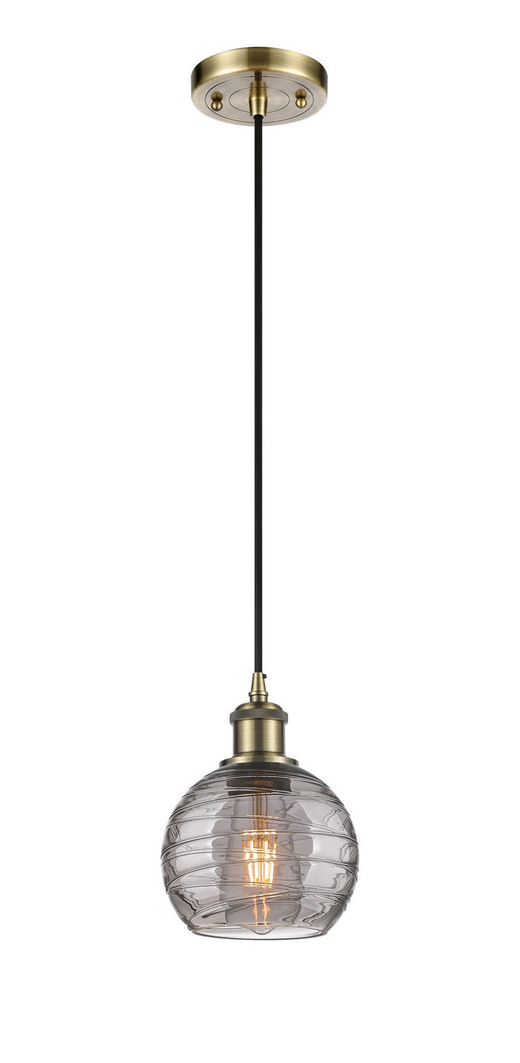 Innovations 516-1P-AB-G1213-6SM One Light Mini Pendant, Antique Brass