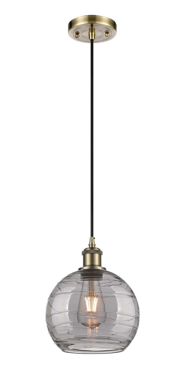 Innovations 516-1P-AB-G1213-8SM One Light Mini Pendant, Antique Brass