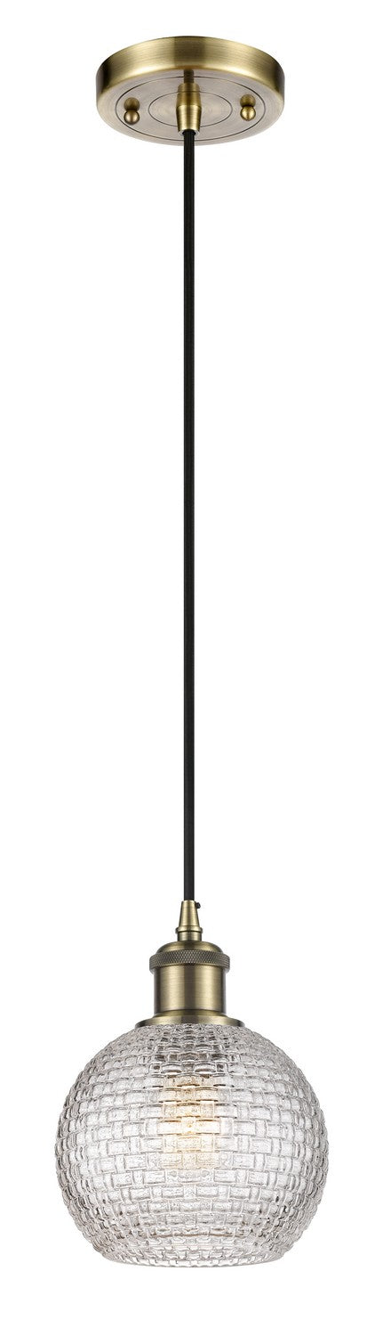 Innovations 516-1P-AB-G122C-6CL One Light Mini Pendant, Antique Brass