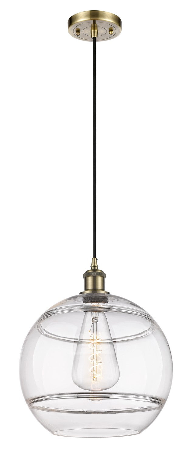 Innovations 516-1P-AB-G556-12CL One Light Mini Pendant, Antique Brass