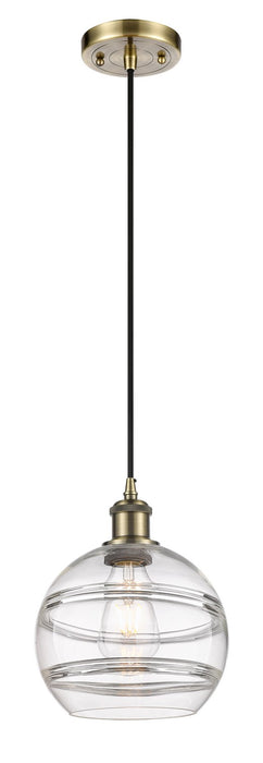 Innovations 516-1P-AB-G556-8CL One Light Mini Pendant, Antique Brass