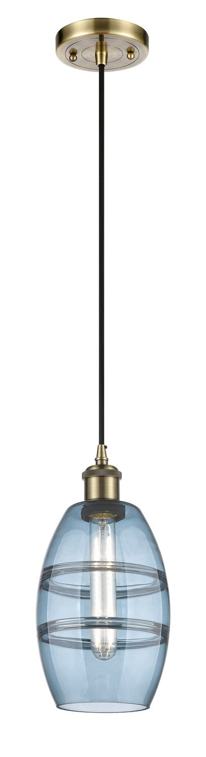 Innovations 516-1P-AB-G557-6BL One Light Mini Pendant, Antique Brass