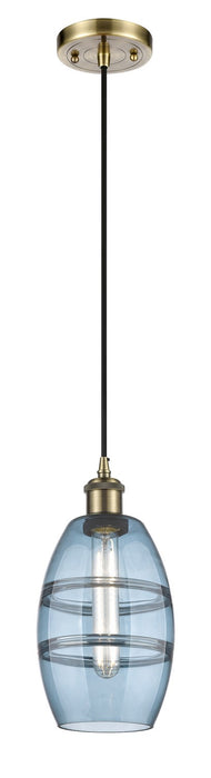 Innovations 516-1P-AB-G557-6BL One Light Mini Pendant, Antique Brass