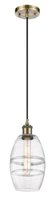 Innovations 516-1P-AB-G557-6CL One Light Mini Pendant, Antique Brass