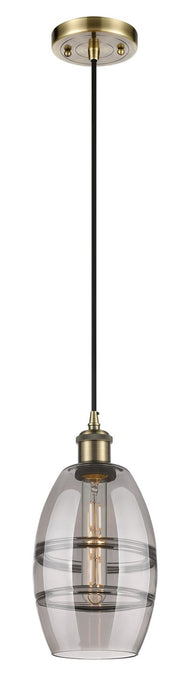 Innovations 516-1P-AB-G557-6SM One Light Mini Pendant, Antique Brass