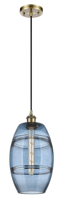 Innovations 516-1P-AB-G557-8BL One Light Mini Pendant, Antique Brass