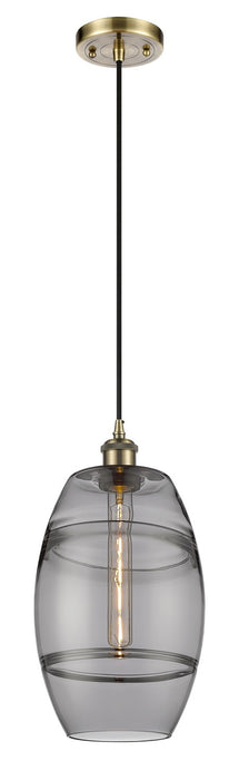 Innovations 516-1P-AB-G557-8SM One Light Mini Pendant, Antique Brass