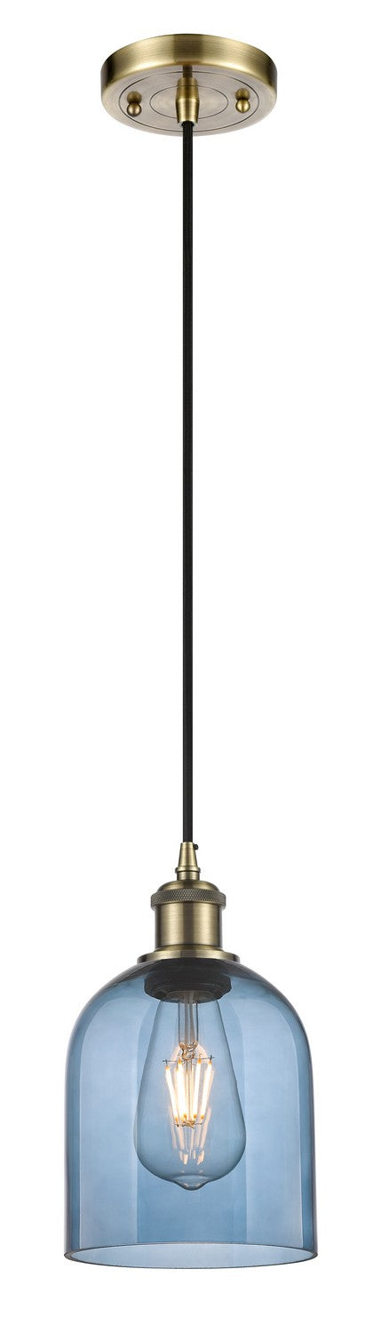 Innovations 516-1P-AB-G558-6BL One Light Mini Pendant, Antique Brass
