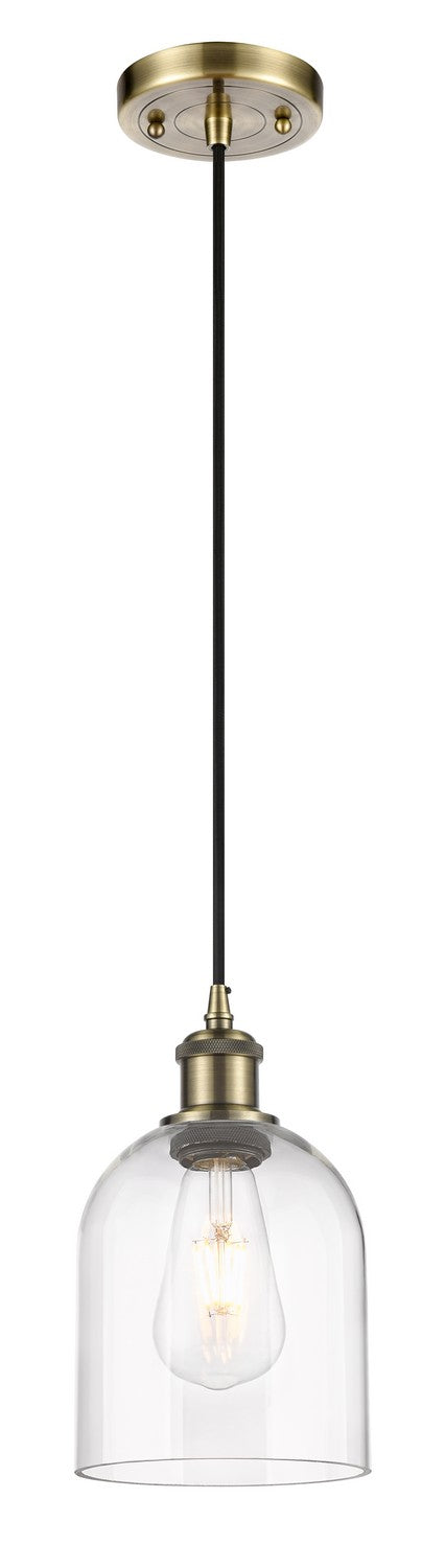 Innovations 516-1P-AB-G558-6CL One Light Mini Pendant, Antique Brass