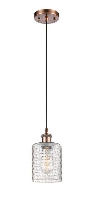Innovations 516-1P-AC-G112C-5CL One Light Mini Pendant, Antique Copper