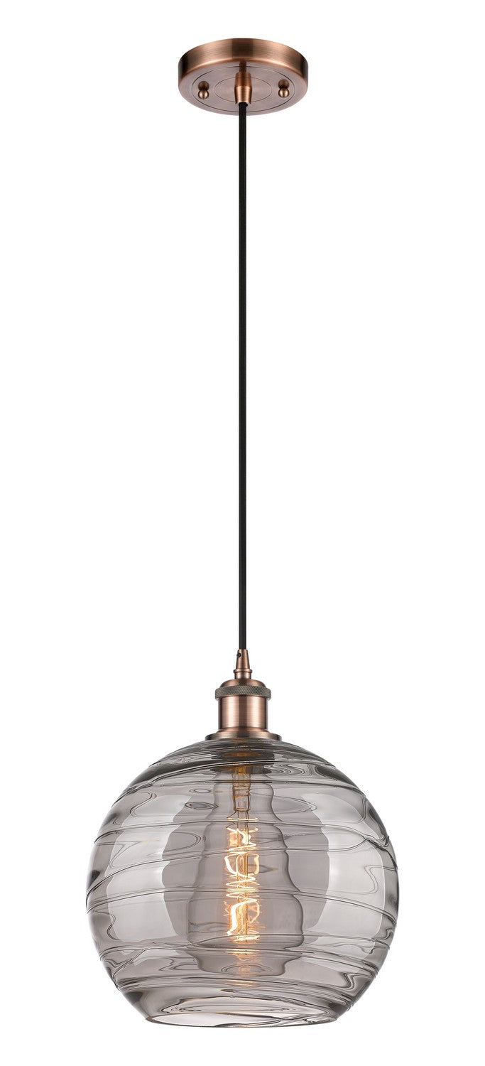 Innovations 516-1P-AC-G1213-10SM One Light Mini Pendant, Antique Copper