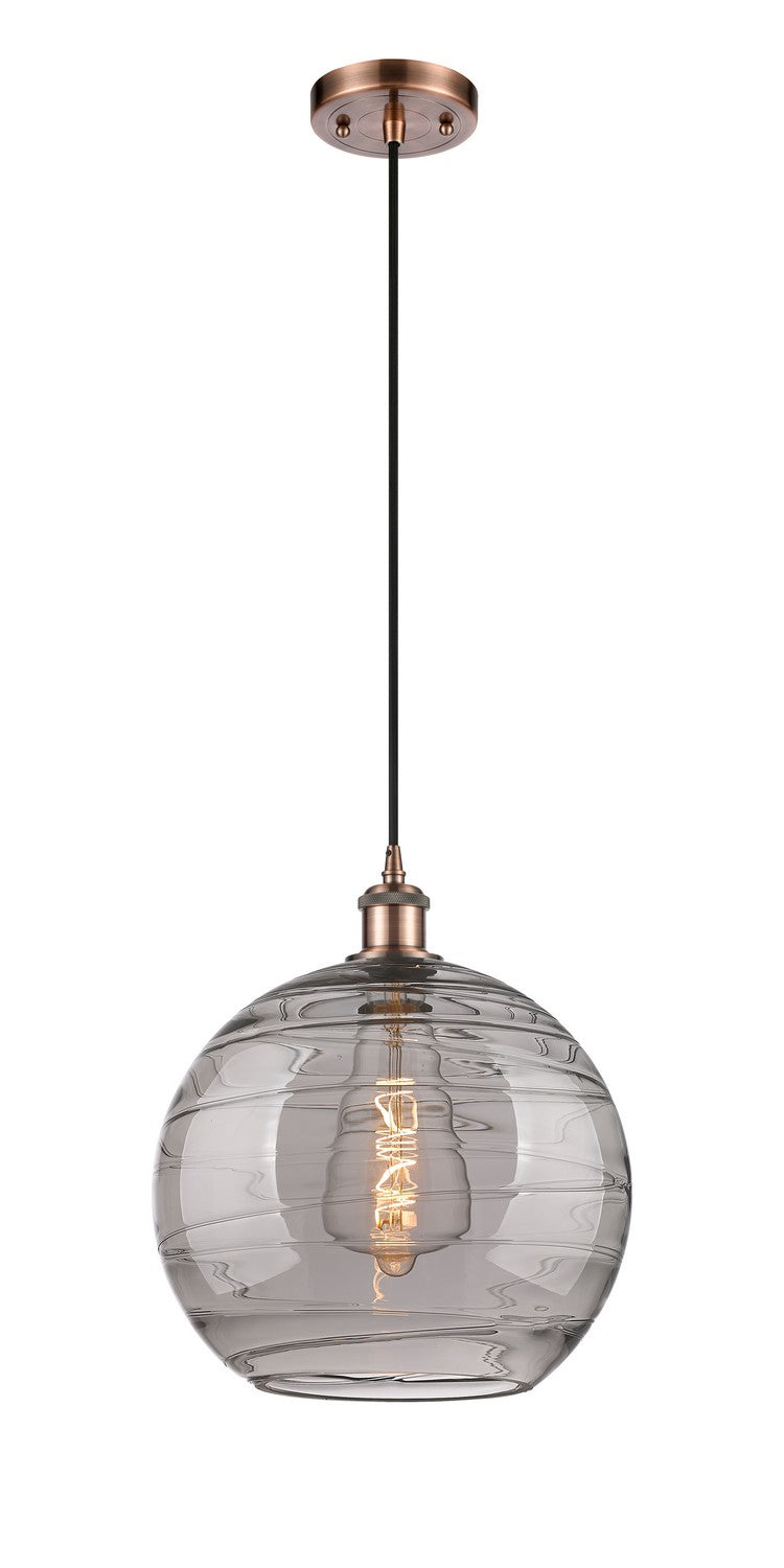 Innovations 516-1P-AC-G1213-12SM One Light Mini Pendant, Antique Copper