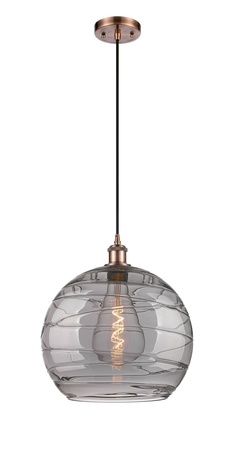 Innovations 516-1P-AC-G1213-14SM One Light Pendant, Antique Copper