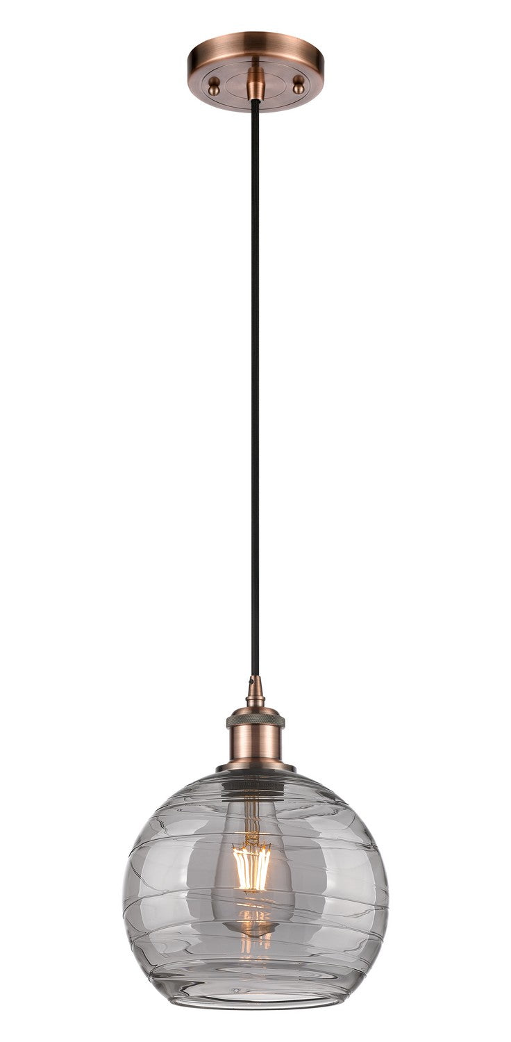 Innovations 516-1P-AC-G1213-8SM One Light Mini Pendant, Antique Copper