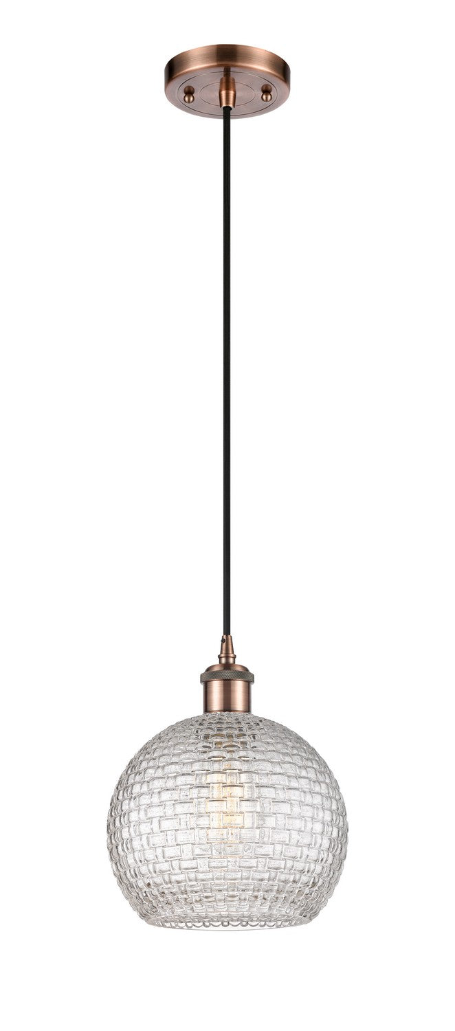 Innovations 516-1P-AC-G122C-8CL One Light Mini Pendant, Antique Copper