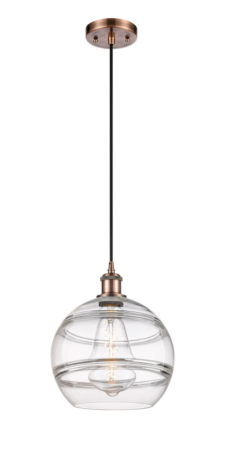 Innovations 516-1P-AC-G556-10CL One Light Mini Pendant, Antique Copper