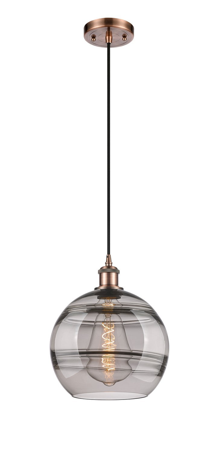 Innovations 516-1P-AC-G556-10SM One Light Mini Pendant, Antique Copper