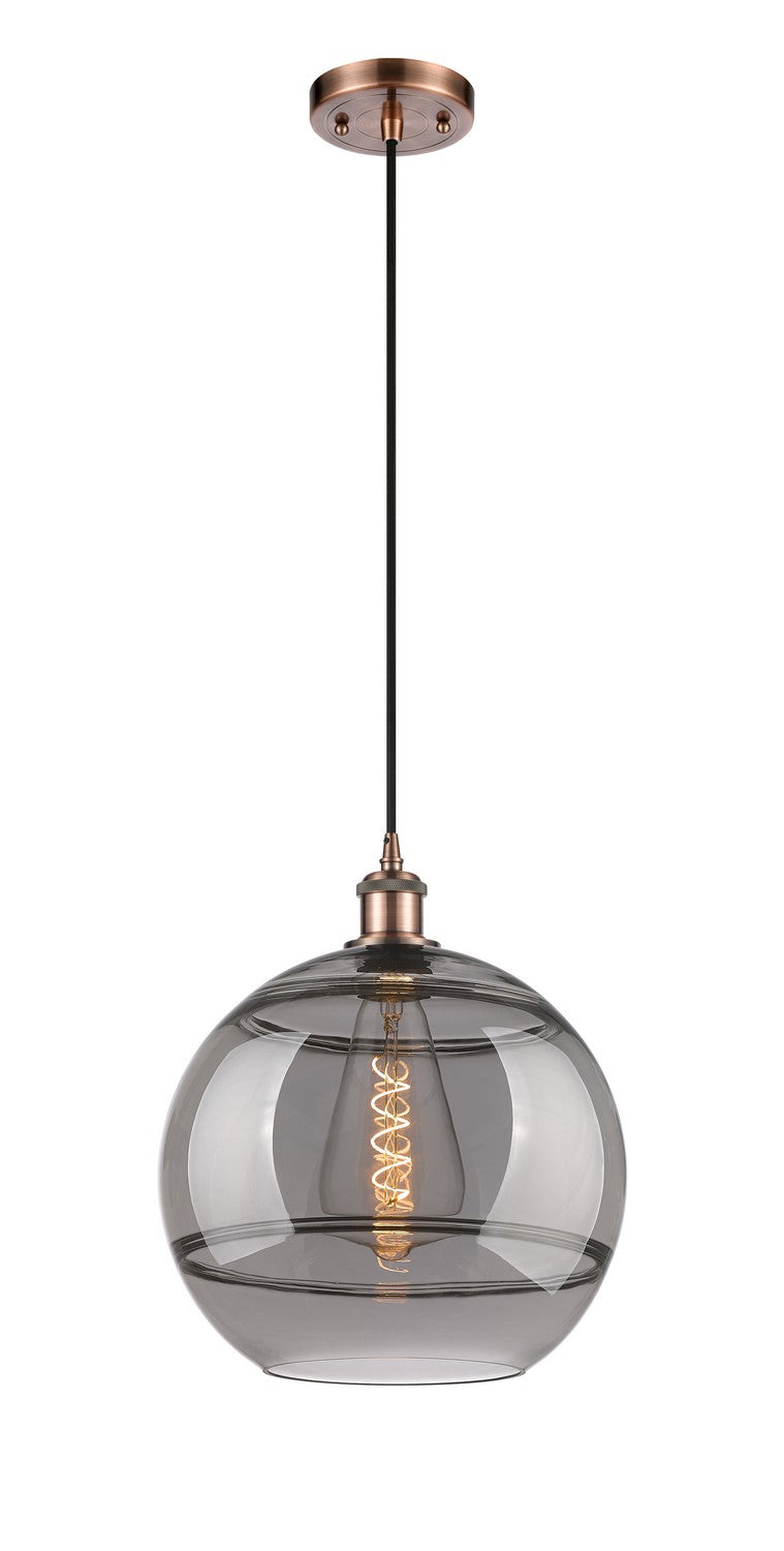 Innovations 516-1P-AC-G556-12SM One Light Mini Pendant, Antique Copper