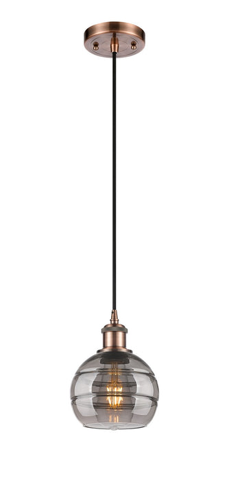 Innovations 516-1P-AC-G556-6SM One Light Mini Pendant, Antique Copper