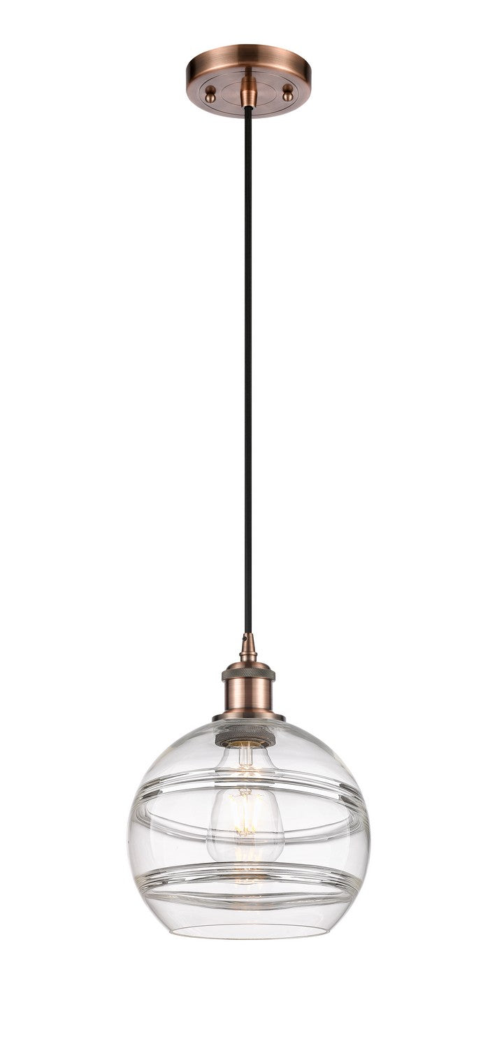 Innovations 516-1P-AC-G556-8CL One Light Mini Pendant, Antique Copper
