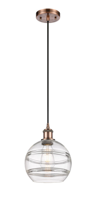 Innovations 516-1P-AC-G556-8CL One Light Mini Pendant, Antique Copper