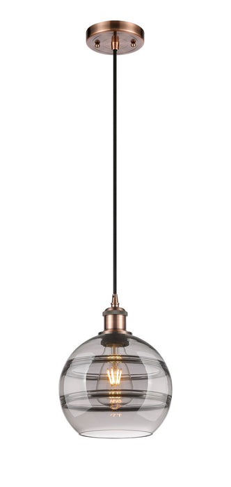 Innovations 516-1P-AC-G556-8SM One Light Mini Pendant, Antique Copper
