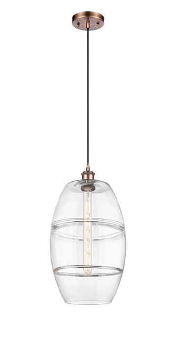Innovations 516-1P-AC-G557-10CL One Light Mini Pendant, Antique Copper