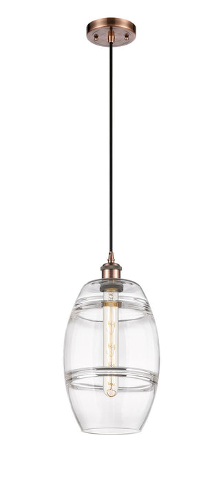 Innovations 516-1P-AC-G557-8CL One Light Mini Pendant, Antique Copper