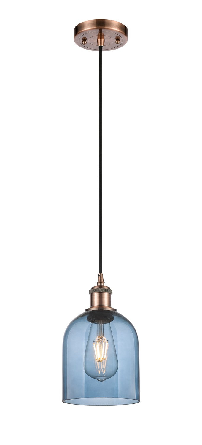 Innovations 516-1P-AC-G558-6BL One Light Mini Pendant, Antique Copper