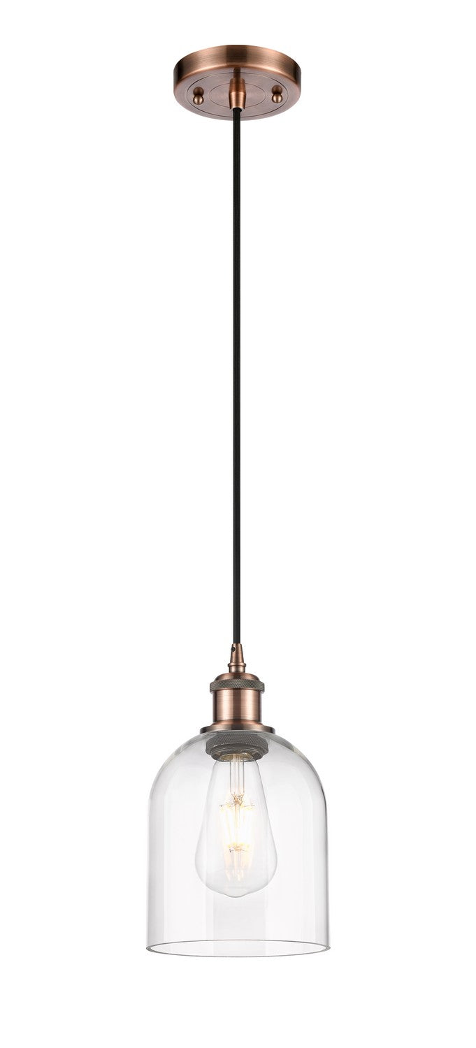 Innovations 516-1P-AC-G558-6CL One Light Mini Pendant, Antique Copper