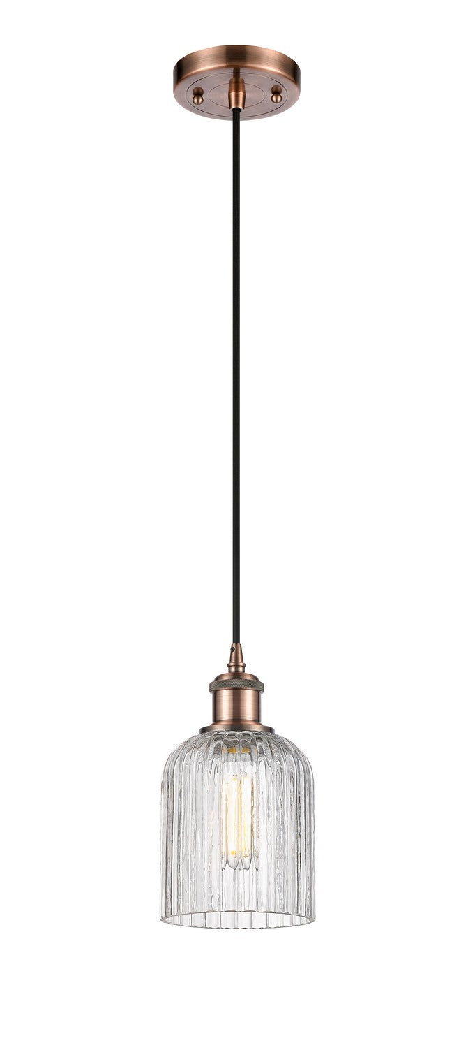 Innovations 516-1P-AC-G559-5CL One Light Mini Pendant, Antique Copper