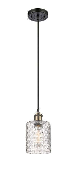 Innovations 516-1P-BAB-G112C-5CL One Light Mini Pendant, Black Antique Brass