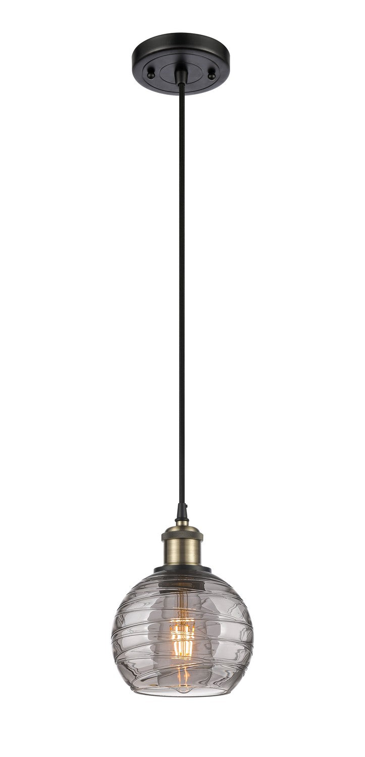 Innovations 516-1P-BAB-G1213-6SM One Light Mini Pendant, Black Antique Brass