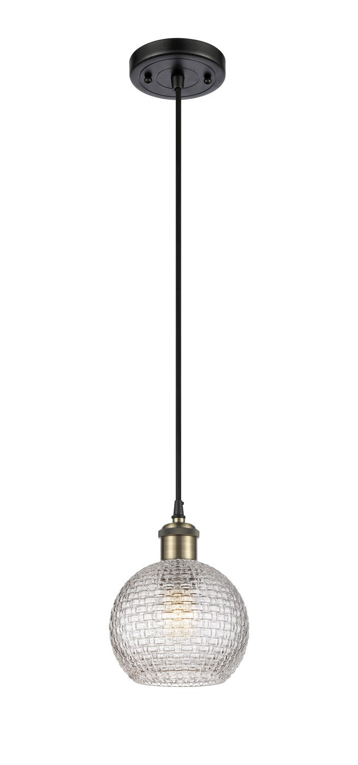 Innovations 516-1P-BAB-G122C-6CL One Light Mini Pendant, Black Antique Brass