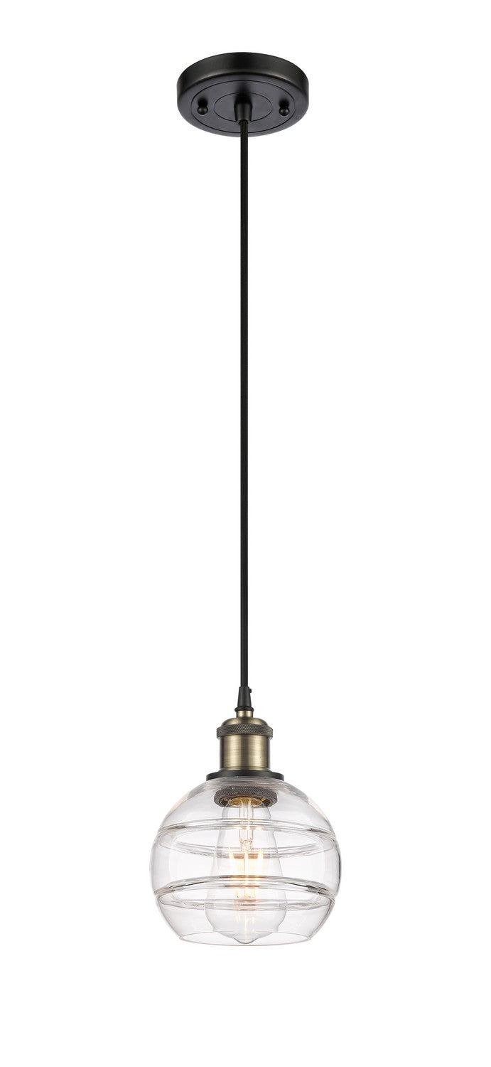 Innovations 516-1P-BAB-G556-6CL One Light Mini Pendant, Black Antique Brass