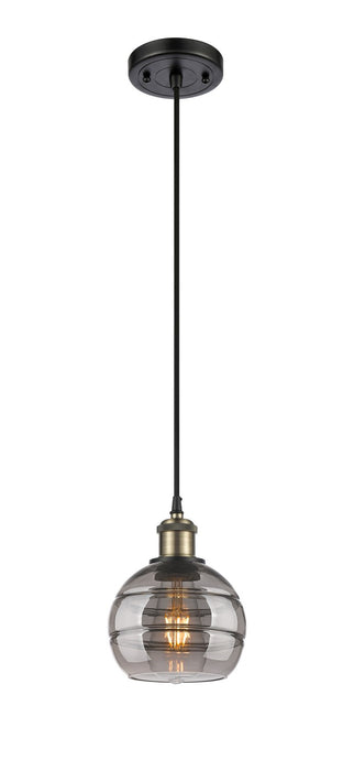 Innovations 516-1P-BAB-G556-6SM One Light Mini Pendant, Black Antique Brass