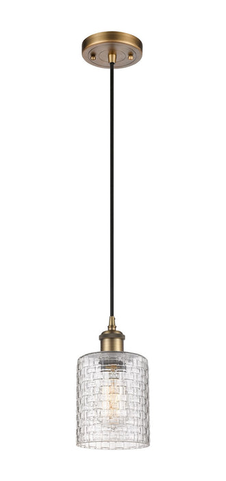 Innovations 516-1P-BB-G112C-5CL One Light Mini Pendant, Brushed Brass