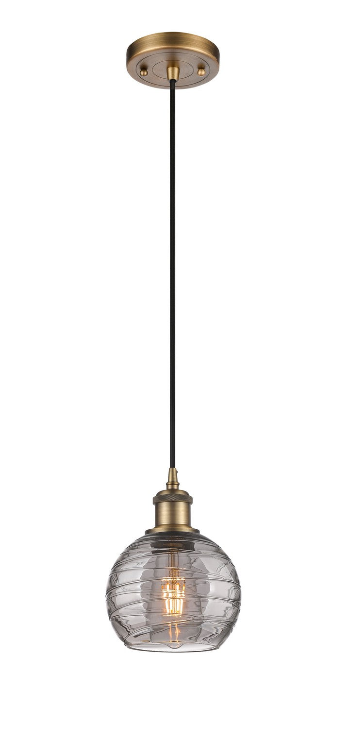 Innovations 516-1P-BB-G1213-6SM One Light Mini Pendant, Brushed Brass
