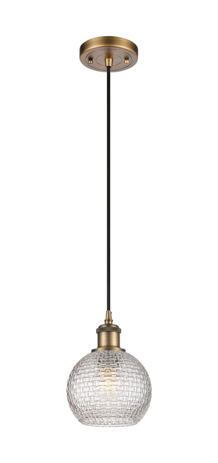 Innovations 516-1P-BB-G122C-6CL One Light Mini Pendant, Brushed Brass
