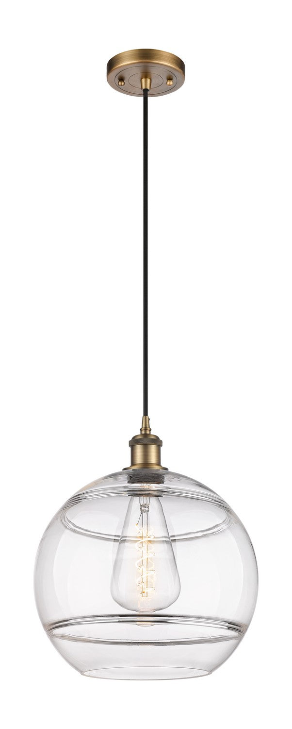 Innovations 516-1P-BB-G556-12CL One Light Mini Pendant, Brushed Brass