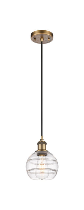 Innovations 516-1P-BB-G556-6CL One Light Mini Pendant, Brushed Brass